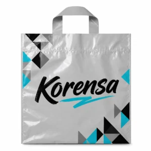 Flexi loop handle plastic bags for shopping and retail packaging