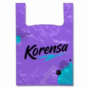 Custom printed vest carrier bags for supermarkets and retail stores