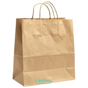 Wholesale twisted handle paper bags manufactured by Korensa in Turkey with custom printed kraft options.