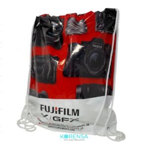 Branded plastic drawstring bag for promotional events and trade shows - Custom Logo Print