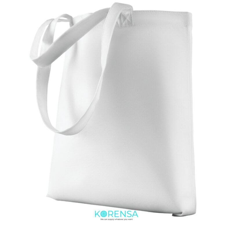 Reusable loop handle non-woven bags for retail stores and supermarkets.