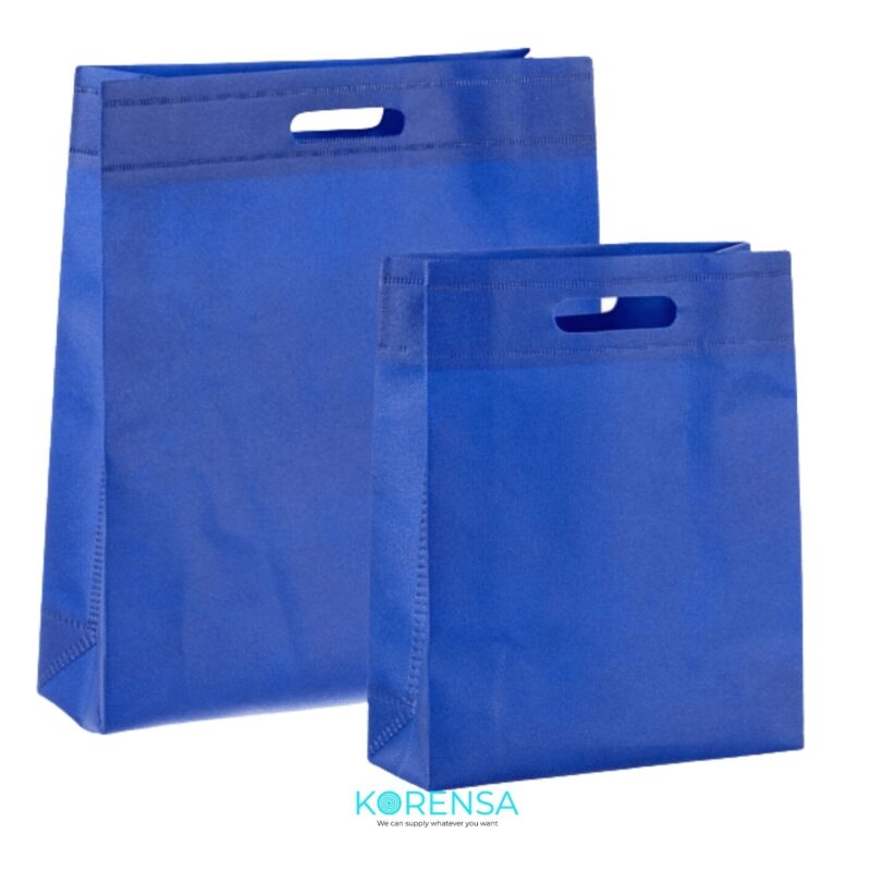 Ultrasonic heat sealed non-woven bag with patch handle.